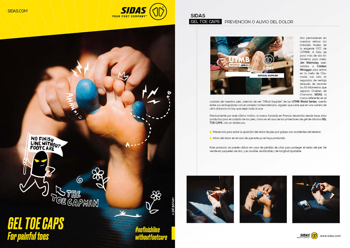 SIDAS GEL TOE CAPS. Prevención o alivio del dolor