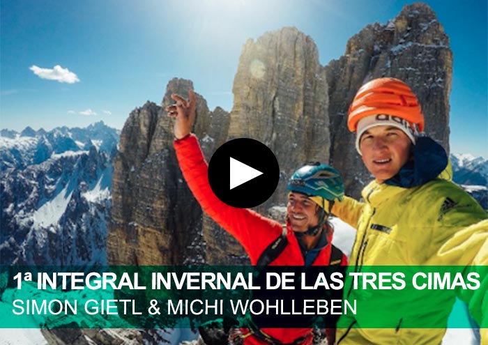 Primera integral invernal de las Tres Cimas de Lavaredo. Simon Gietl y Michi Wohlleben