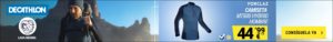 Camiseta lana merina Decathlon manga larga de trekking en montaña - Forclaz MT500 Hybrid