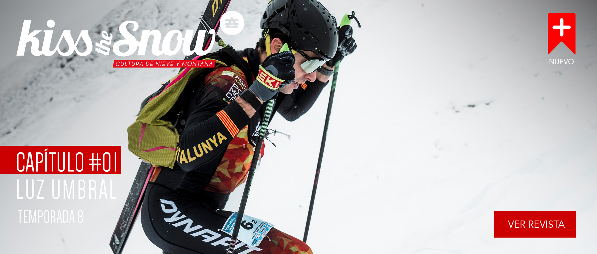 Kissthesnow. Revista de esquí y cultura de nieve. Temporada 8. Capítulo 1. Luz Umbral. Portada Oriol Cardona